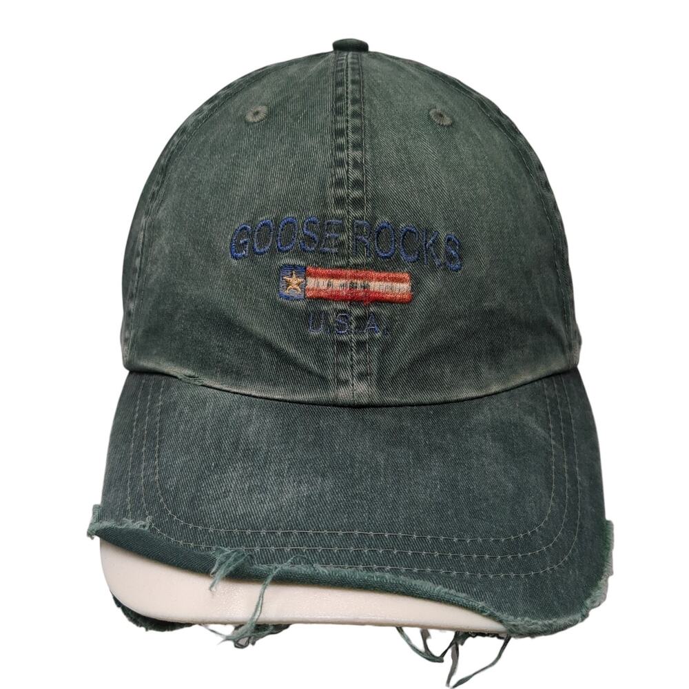 Goose Rocks USA Slideback Hat Green One Size Embroidered Fahrenheit